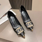 2023 CC diamond pointed toe high heels