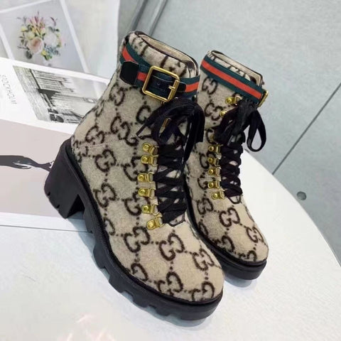 New Fashion Retro Letter printing Short Boots