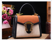 New fashion Retro contrasting colors cowhide Handbag