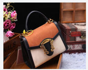 New fashion Retro contrasting colors cowhide Handbag