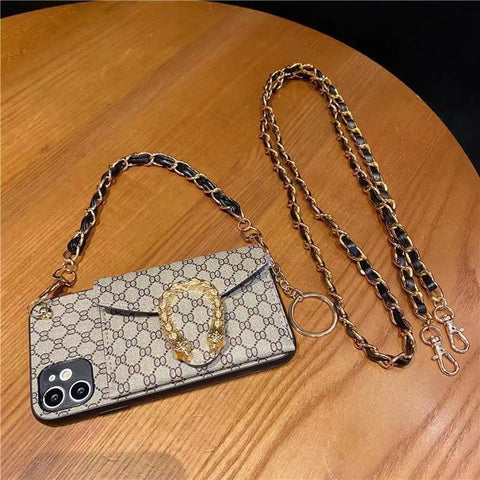 New Luxury  Insert card Crossbody phone case for iPhone