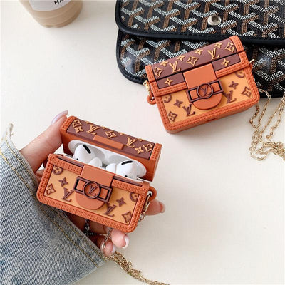 Cute silicone chain Airpods case