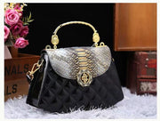 New Luxury contrasting colors cowhide Handbag