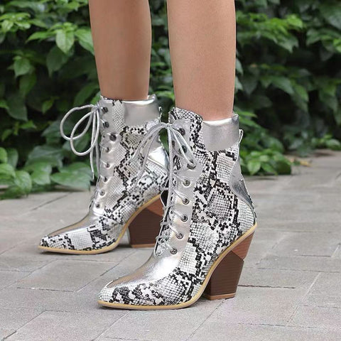 New Fashion Pointed Colored High Heel Short Boots