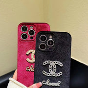 Luxury  Rhinestone velvet phone case for iphone