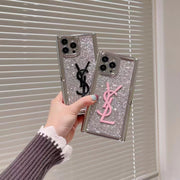 Fashion Sparkling powder invisible bracket phone case for iPhone