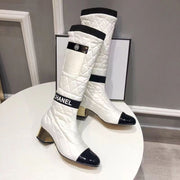 New Fashion Color matching diamond grid Long boots