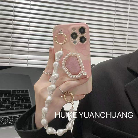 Light Pink Rose Pearl Holder Phone Case