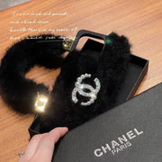 New Luxury Diamond Plush wrist strap phone case for iphone