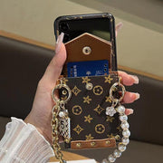 Luxury New Pearl Chain phone case For Samsung Z flip