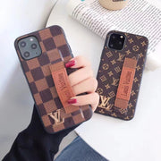 Luxury VL Wrist strap leather phone case for iphone