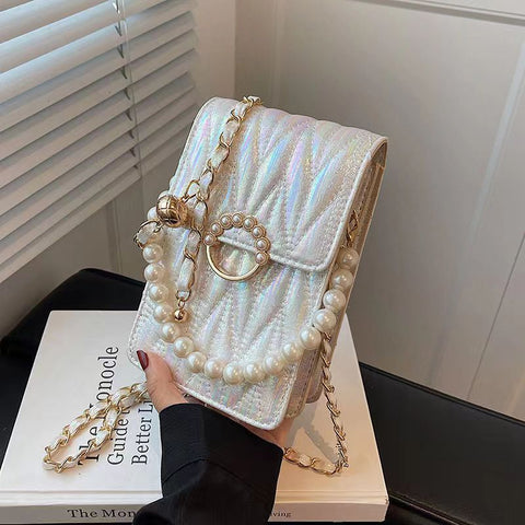 New Luxury Pearl Chain crossbody Universal phone bag