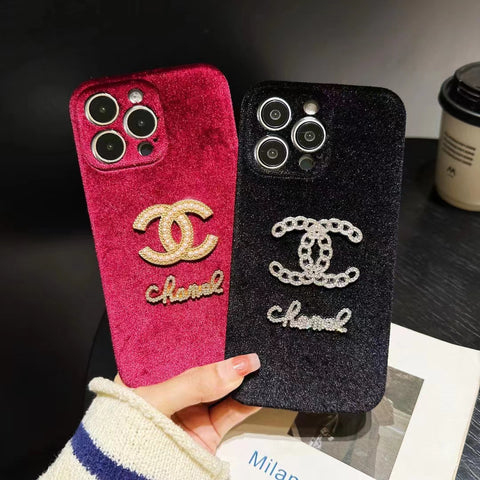 Luxury  Rhinestone velvet phone case for iphone