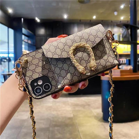 New Luxury  Insert card Crossbody phone case for iPhone