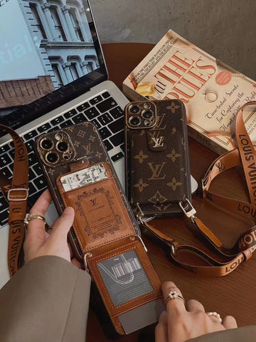 Luxury Retro Card Holder phone case for iPhone