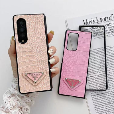 Luxury  Diamond leather phone case For Samsung Z fold