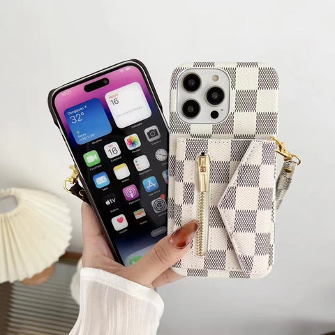 Luxury VL Leather card  phone case for iphone