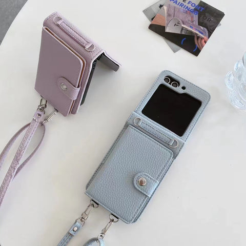 Luxury Card Holder phone case For Samsung Z flip