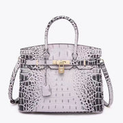 New Crocodile bone pattern platinum cortex Handbag