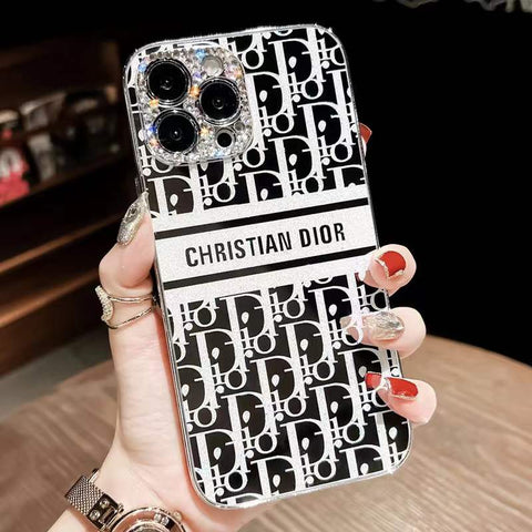 Diamond letter electroplating phone case