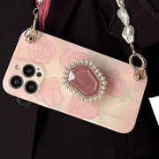 Light Pink Rose Pearl Holder Phone Case