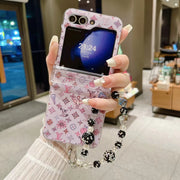 Luxury crystal chain phone case For Samsung Z flip