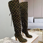 New Fashion Retro letter  High Heel  Long boots