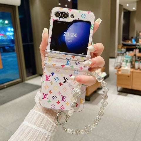 Luxury crystal chain phone case For Samsung Z flip