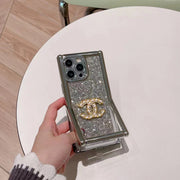 Fashion CC Sparkling powder invisible bracket phone case for iPhone