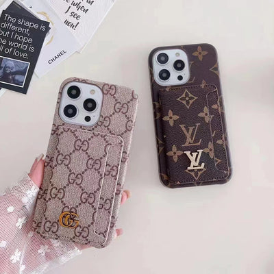 Luxury leather card case phone case for iphone