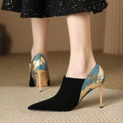 New Fashion Pointed Sequin Sexy High Heel Short Boots