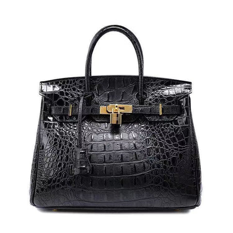 New Crocodile bone pattern platinum cortex Handbag