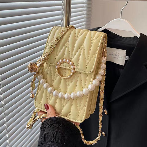 New Luxury Pearl Chain crossbody Universal phone bag