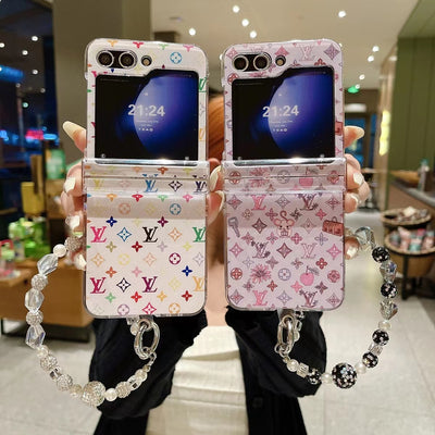 Luxury crystal chain phone case For Samsung Z flip