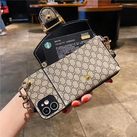 New Luxury  Insert card Crossbody phone case for iPhone