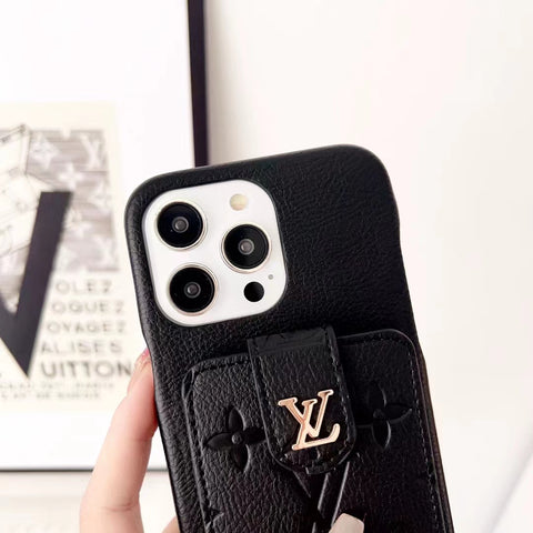 Luxury VL Leather card  phone case for iphone