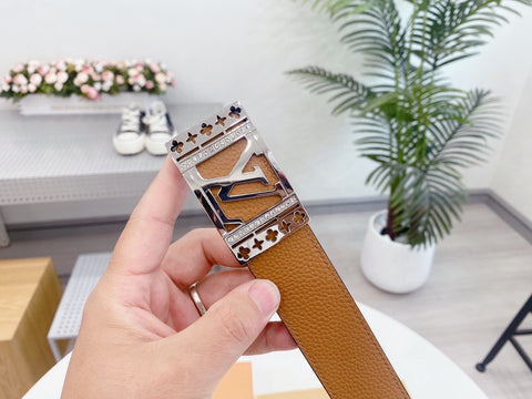 New Luxury VL diamond cowhide belt