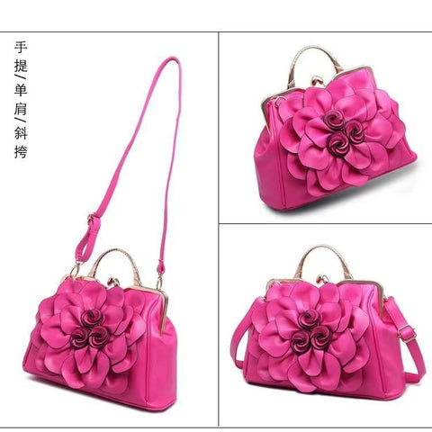 New Fashion Flower cowhide Handbag