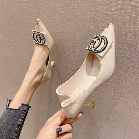 2023 GC Retro pointed toe high heels