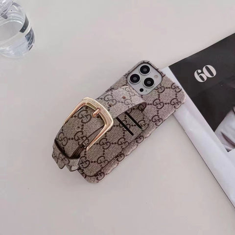 Luxury  Leather card  Wrist strap phone case FOR IPHONE