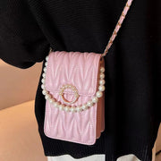 New Luxury Pearl Chain crossbody Universal phone bag