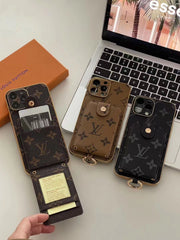 Luxury leather card case phone case for iphone