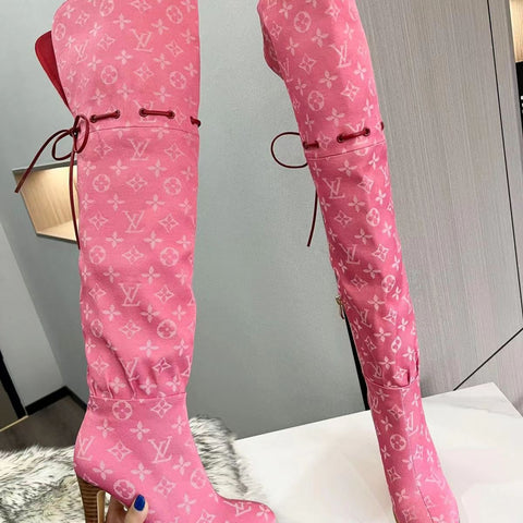 New Fashion Retro letter  High Heel  Long boots