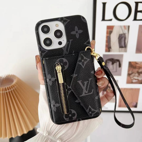 Luxury VL Leather card  phone case for iphone