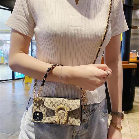 New Luxury  Insert card Crossbody phone case for iPhone