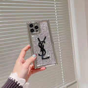 Fashion Sparkling powder invisible bracket phone case for iPhone