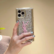 Fashion Sparkling powder invisible bracket phone case for iPhone