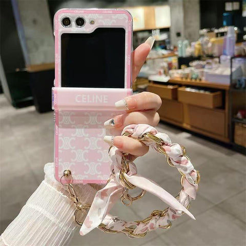 Luxury Scarf chain phone case For Samsung Z flip