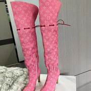 New Fashion Retro letter  High Heel  Long boots