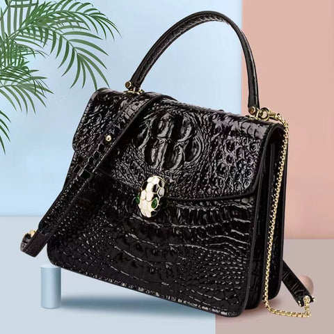 New Luxury embossing crocodile pattern cortex Handbag